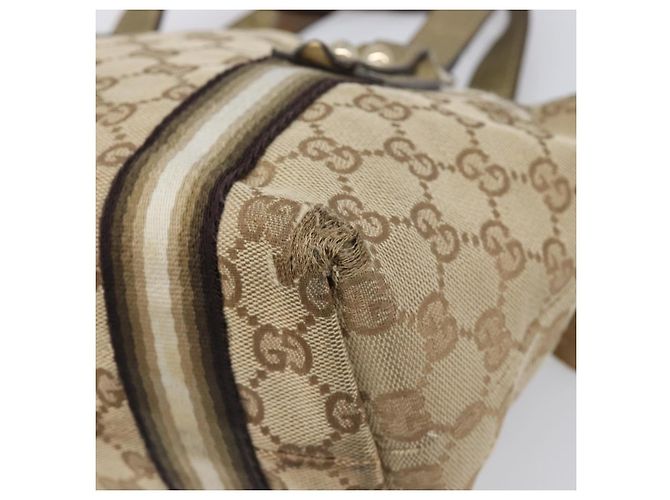 Borsa a mano GUCCI GG Canvas Beige Tono Oro 139261 Auth 200155 - vista 16