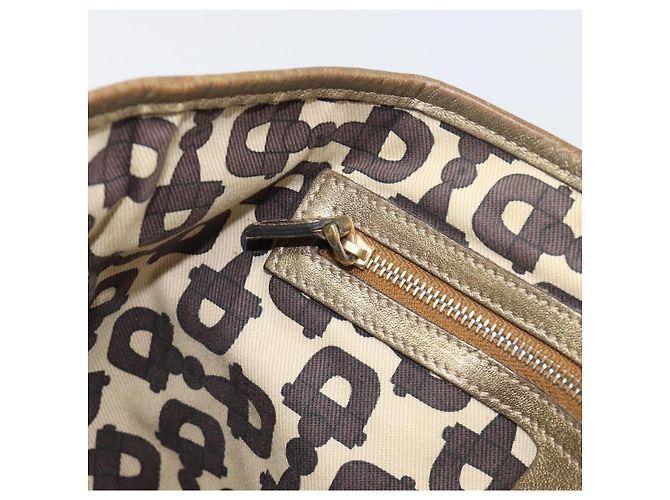 Borsa a mano GUCCI GG Canvas Beige Tono Oro 139261 Auth 200155 - vista 21