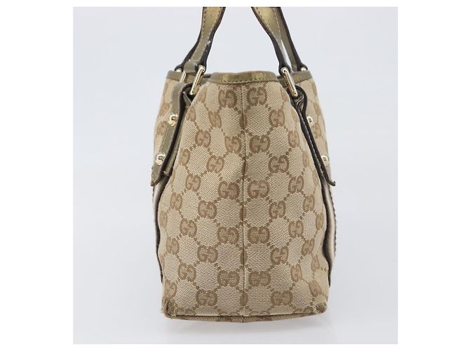 Borsa a mano GUCCI GG Canvas Beige Tono Oro 139261 Auth 200155 - vista 3