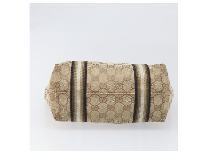 Borsa a mano GUCCI GG Canvas Beige Tono Oro 139261 Auth 200155 - vista 5