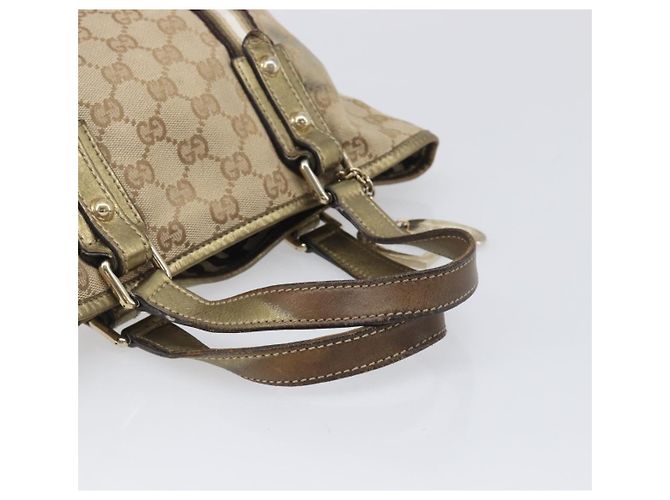 Borsa a mano GUCCI GG Canvas Beige Tono Oro 139261 Auth 200155 - vista 7