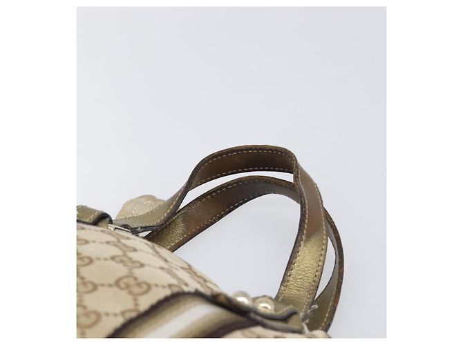 Borsa a mano GUCCI GG Canvas Beige Tono Oro 139261 Auth 200155 - vista 8
