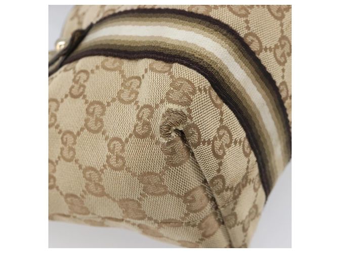 Borsa a mano GUCCI GG Canvas Beige Tono Oro 139261 Auth 200155 - vista 9