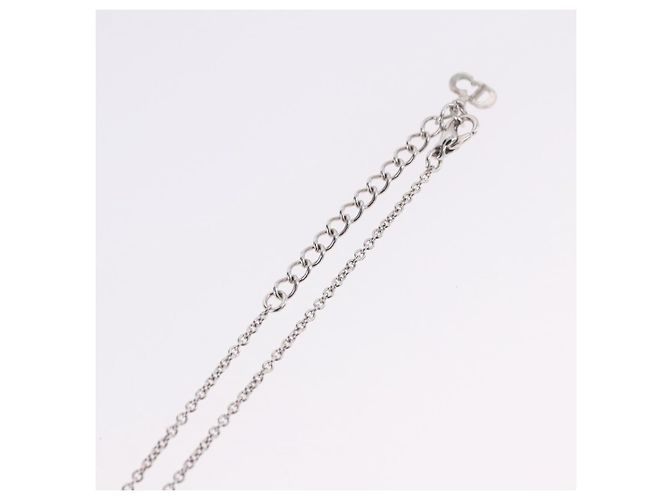 Collana Christian Dior metallo Silver Auth ka5906 Argento - vista 11