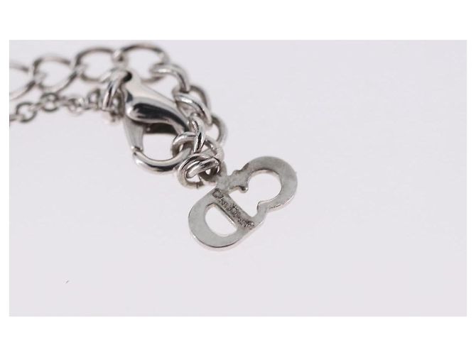 Collana Christian Dior metallo Silver Auth ka5906 Argento - vista 12