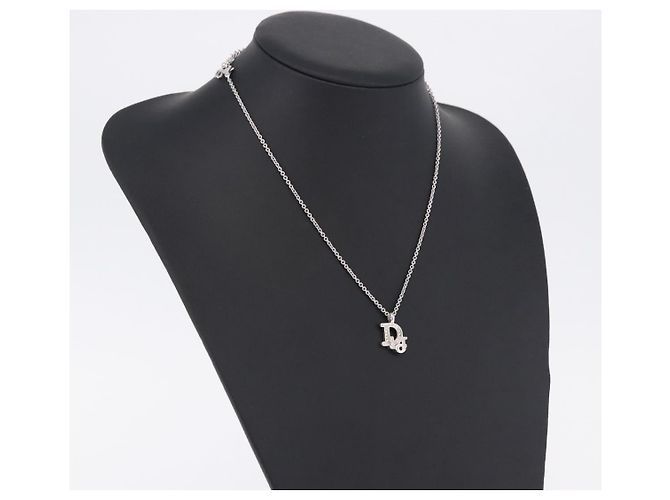 Collana Christian Dior metallo Silver Auth ka5906 Argento - vista 13