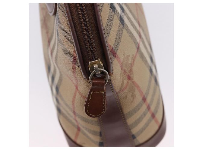 Borsa a mano Burberrys Nova Check PVC Beige Gold Auth 197676 D'oro - vista 18