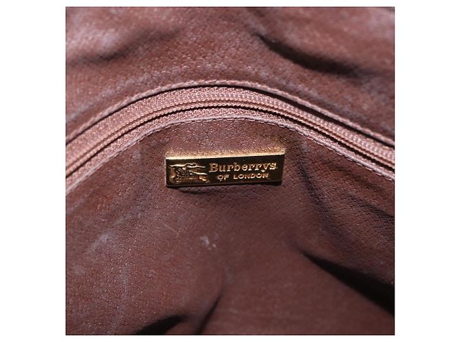 Borsa a mano Burberrys Nova Check PVC Beige Gold Auth 197676 D'oro - vista 20