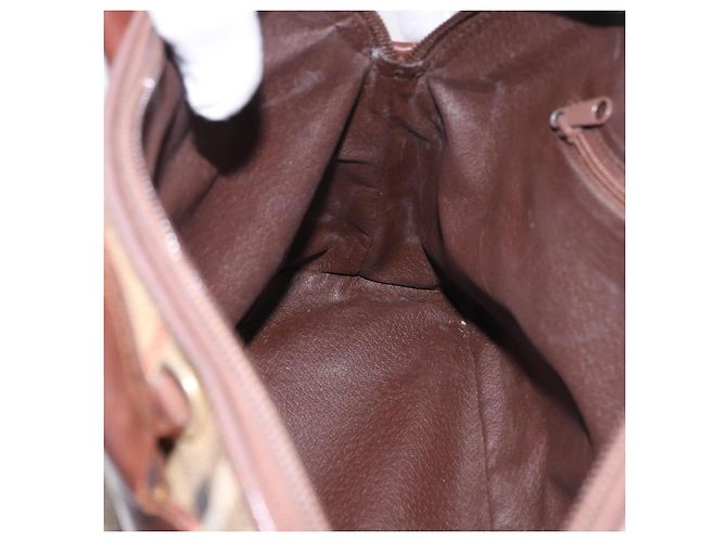 Borsa a mano Burberrys Nova Check PVC Beige Gold Auth 197676 D'oro - vista 22