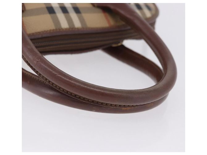 Borsa a mano Burberrys Nova Check PVC Beige Gold Auth 197676 D'oro - vista 7