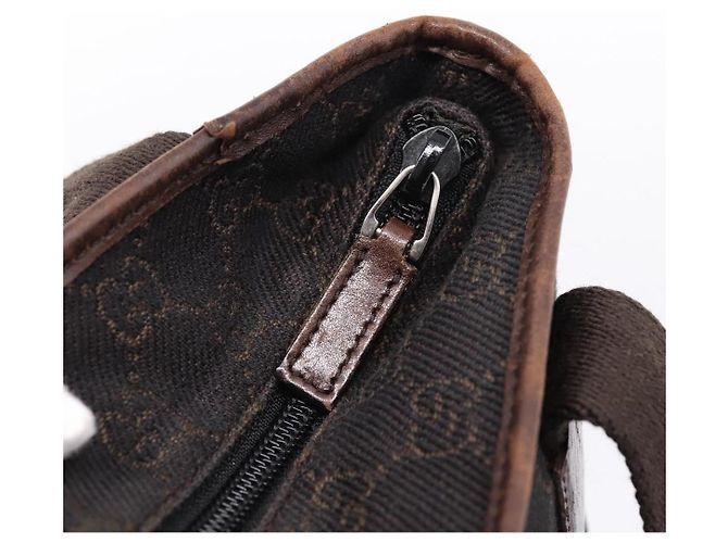 Borsa a mano GUCCI GG Canvas Nero Argento 28893 Auth 197671 - vista 10
