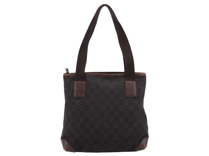 Borsa a mano GUCCI GG Canvas Nero Argento 28893 Auth 197671 - vista 2