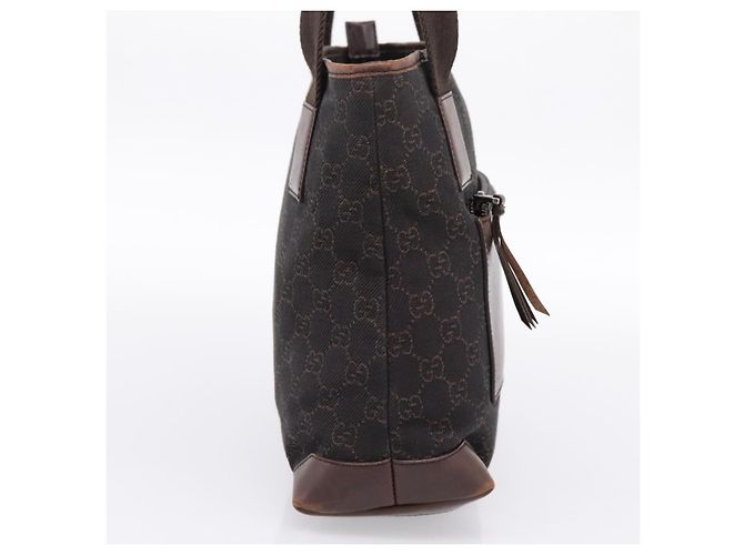 Borsa a mano GUCCI GG Canvas Nero Argento 28893 Auth 197671 - vista 3