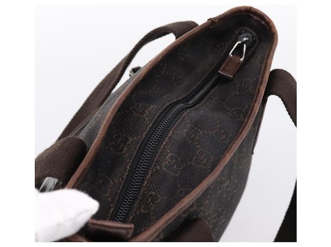 Borsa a mano GUCCI GG Canvas Nero Argento 28893 Auth 197671 - vista 6
