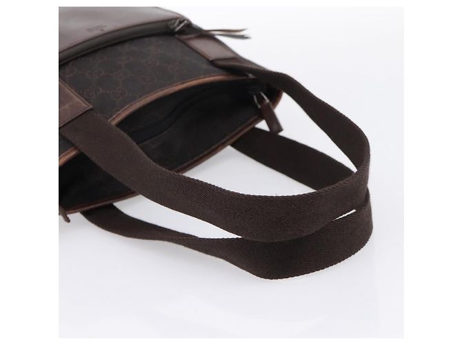 Borsa a mano GUCCI GG Canvas Nero Argento 28893 Auth 197671 - vista 7