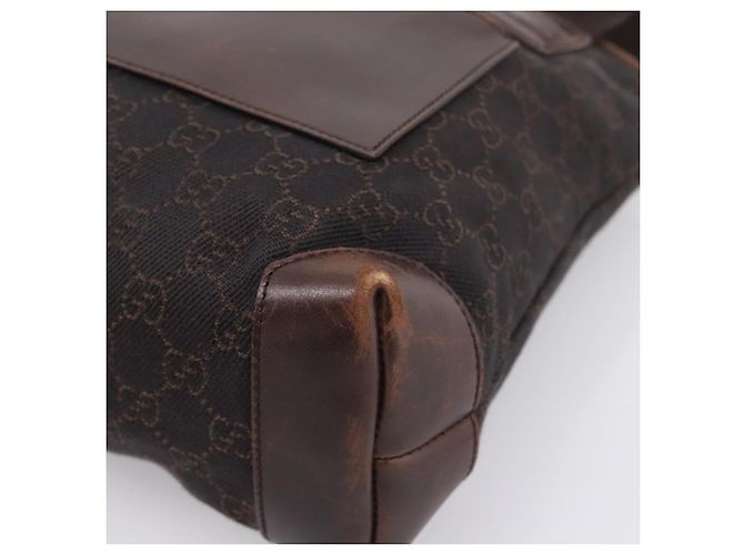 Borsa a mano GUCCI GG Canvas Nero Argento 28893 Auth 197671 - vista 9