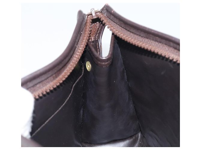 Borsa a pochette FENDI Zucca Canvas Nero e Marrone Auth 197770 - vista 17