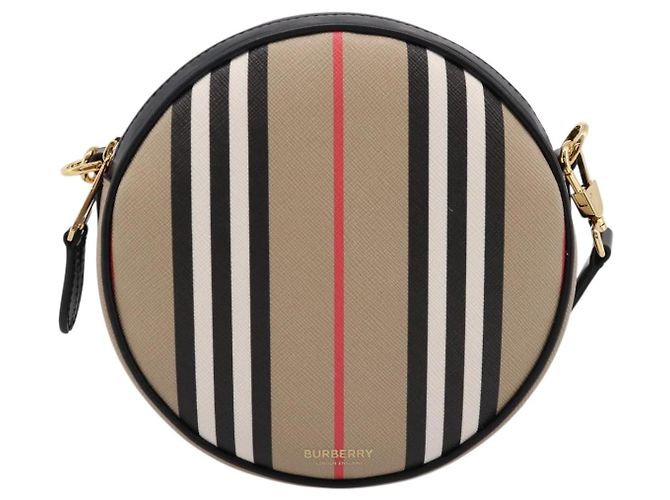Borsa BURBERRY Nova Check Icon Stripe Louise Bag PVC 2way Beige 8051846 Auth SW2764M D'oro - vista 13