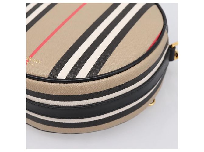 Borsa BURBERRY Nova Check Icon Stripe Louise Bag PVC 2way Beige 8051846 Auth SW2764M D'oro - vista 14