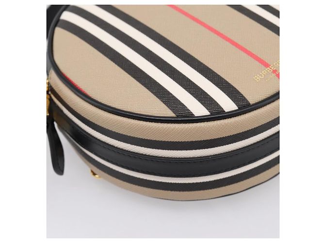 Borsa BURBERRY Nova Check Icon Stripe Louise Bag PVC 2way Beige 8051846 Auth SW2764M D'oro - vista 15