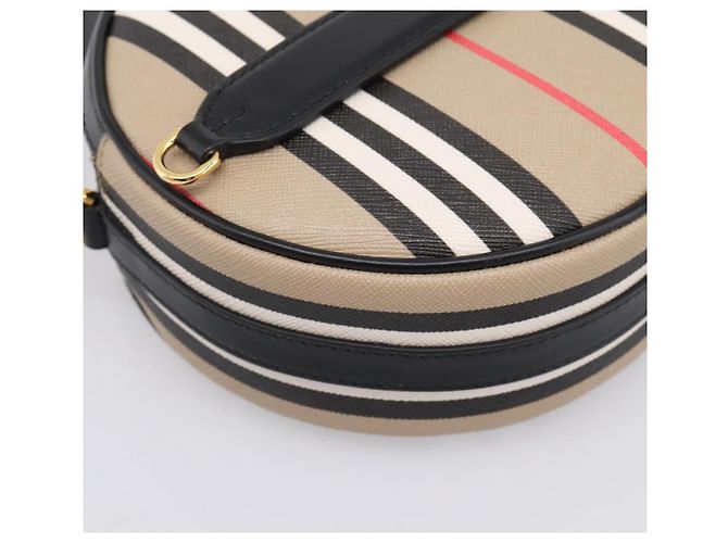 Borsa BURBERRY Nova Check Icon Stripe Louise Bag PVC 2way Beige 8051846 Auth SW2764M D'oro - vista 17