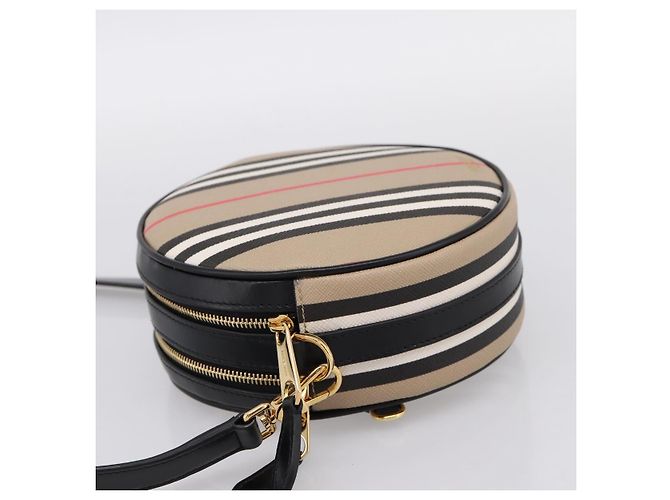Borsa BURBERRY Nova Check Icon Stripe Louise Bag PVC 2way Beige 8051846 Auth SW2764M D'oro - vista 4