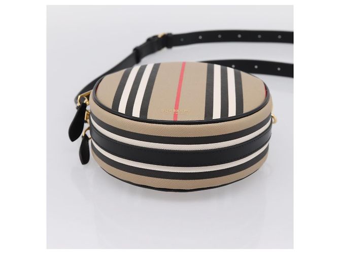 Borsa BURBERRY Nova Check Icon Stripe Louise Bag PVC 2way Beige 8051846 Auth SW2764M D'oro - vista 5