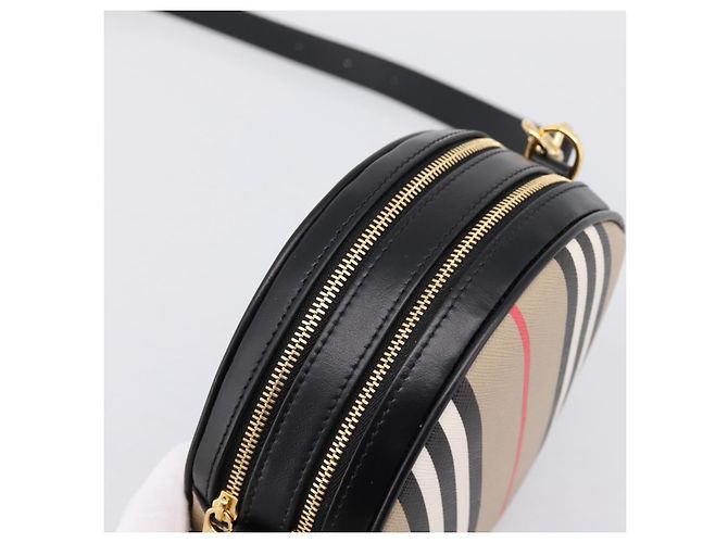 Borsa BURBERRY Nova Check Icon Stripe Louise Bag PVC 2way Beige 8051846 Auth SW2764M D'oro - vista 6