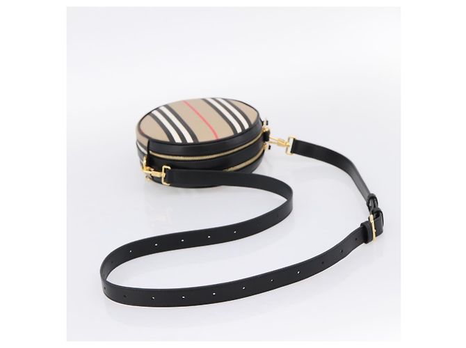 Borsa BURBERRY Nova Check Icon Stripe Louise Bag PVC 2way Beige 8051846 Auth SW2764M D'oro - vista 7