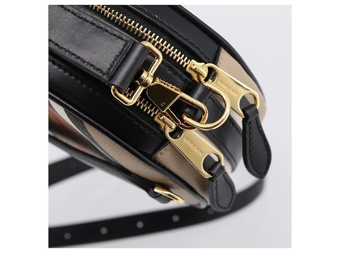 Borsa BURBERRY Nova Check Icon Stripe Louise Bag PVC 2way Beige 8051846 Auth SW2764M D'oro - vista 9