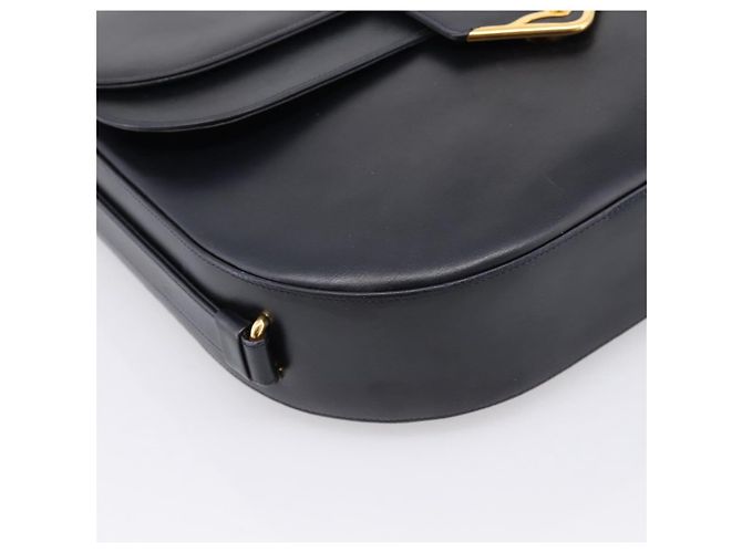 Borsa a tracolla CARTIER Sapphire Line in pelle nera e oro Auth ki6781A Nero D'oro - vista 14