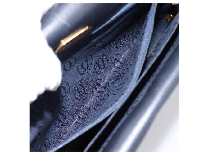 Borsa a tracolla CARTIER Sapphire Line in pelle nera e oro Auth ki6781A Nero D'oro - vista 21