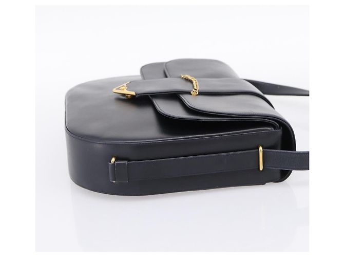 Borsa a tracolla CARTIER Sapphire Line in pelle nera e oro Auth ki6781A Nero D'oro - vista 4