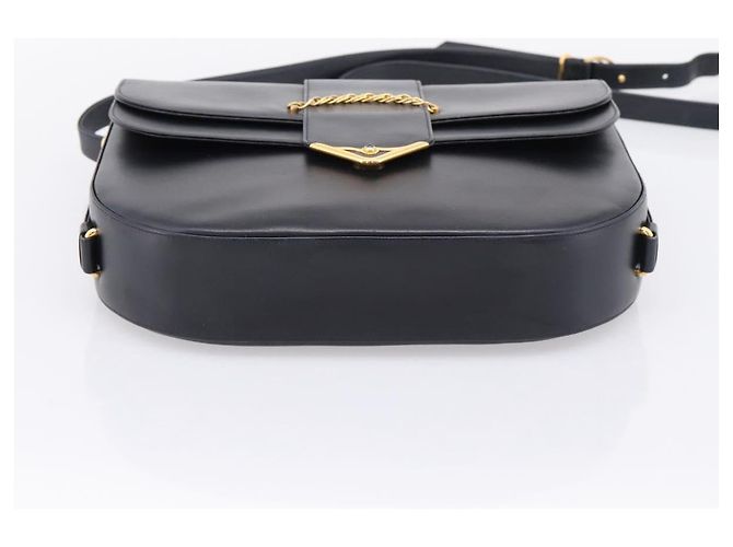 Borsa a tracolla CARTIER Sapphire Line in pelle nera e oro Auth ki6781A Nero D'oro - vista 5