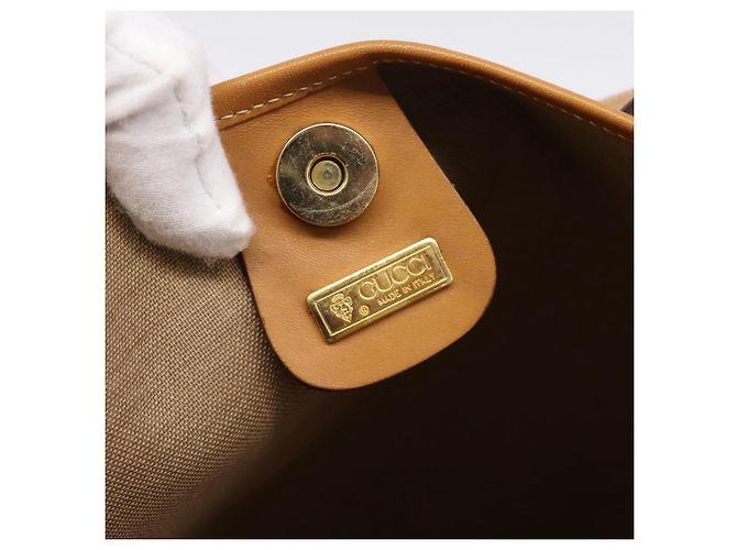 Bolso GUCCI Micro GG Supreme Web Sherry Line PVC Blanco 002 123 0131 Auth 197690 Dorado - vista 10