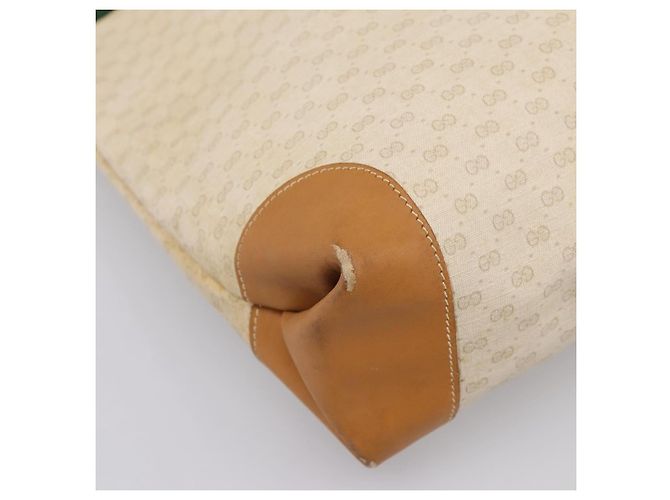 Bolso GUCCI Micro GG Supreme Web Sherry Line PVC Blanco 002 123 0131 Auth 197690 Dorado - vista 14