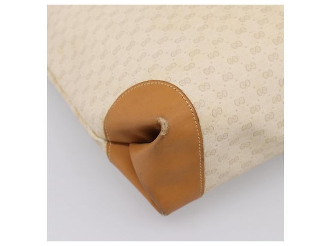 Bolso GUCCI Micro GG Supreme Web Sherry Line PVC Blanco 002 123 0131 Auth 197690 Dorado - vista 16