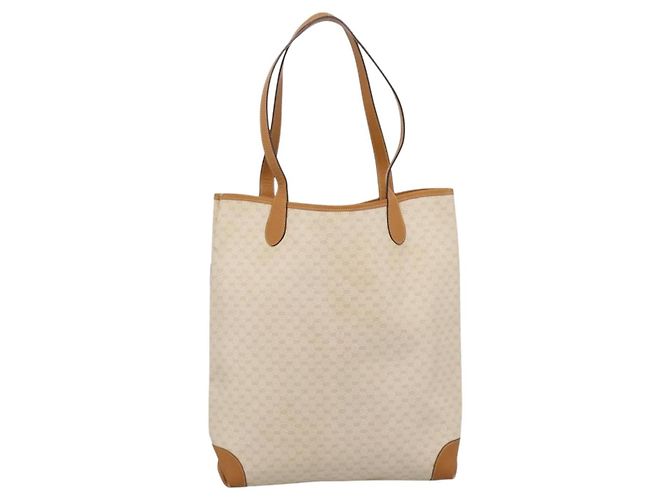Bolso GUCCI Micro GG Supreme Web Sherry Line PVC Blanco 002 123 0131 Auth 197690 Dorado - vista 2