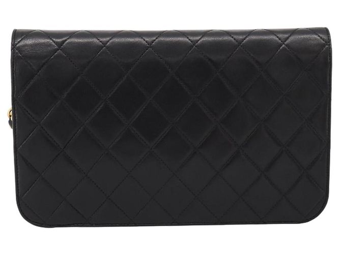 Borsa a tracolla CHANEL Chain Matelasse in pelle d'agnello nera e oro CC Auth yk20824V Nero D'oro - vista 2