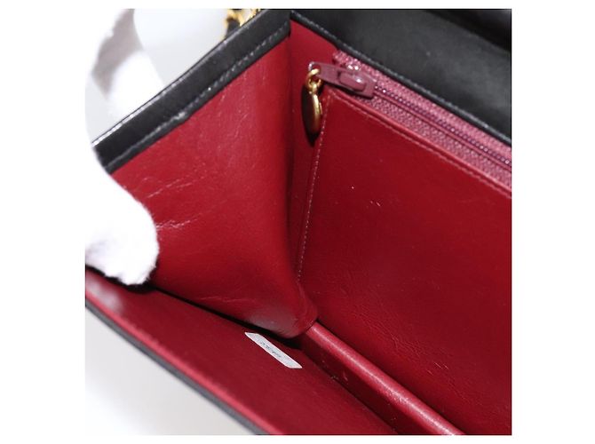Borsa a tracolla CHANEL Chain Matelasse in pelle d'agnello nera e oro CC Auth yk20824V Nero D'oro - vista 20