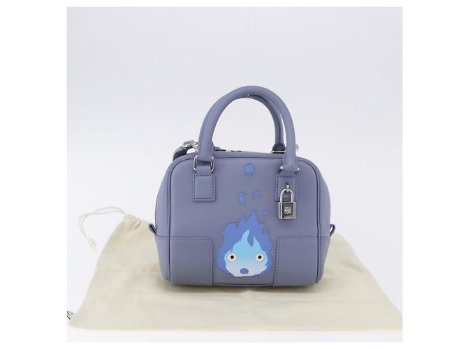 LOEWE Studio Ghibli Amazona 16 Calcifer Pelle Blu Auth 167493SM Argento - vista 12