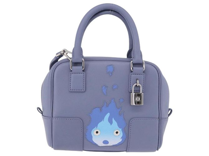 LOEWE Studio Ghibli Amazona 16 Calcifer Pelle Blu Auth 167493SM Argento - vista 13