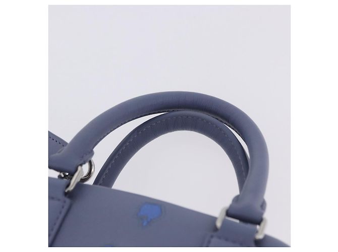 LOEWE Studio Ghibli Amazona 16 Calcifer Pelle Blu Auth 167493SM Argento - vista 14