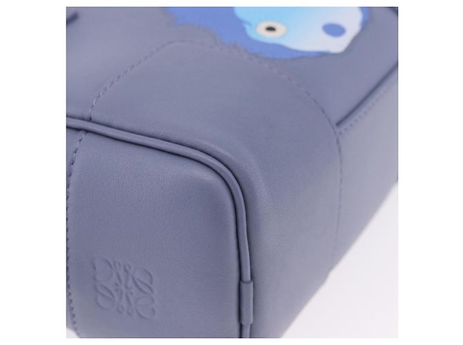 LOEWE Studio Ghibli Amazona 16 Calcifer Pelle Blu Auth 167493SM Argento - vista 17