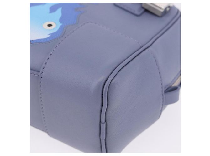 LOEWE Studio Ghibli Amazona 16 Calcifer Pelle Blu Auth 167493SM Argento - vista 18