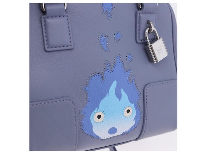 LOEWE Studio Ghibli Amazona 16 Calcifer Pelle Blu Auth 167493SM Argento - vista 22