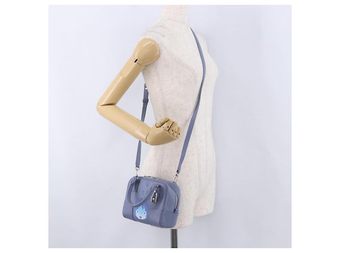 LOEWE Studio Ghibli Amazona 16 Calcifer Pelle Blu Auth 167493SM Argento - vista 28