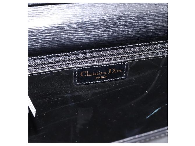 Borsa a tracolla Christian Dior in pelle nera e oro Auth 200949 Nero D'oro - vista 12