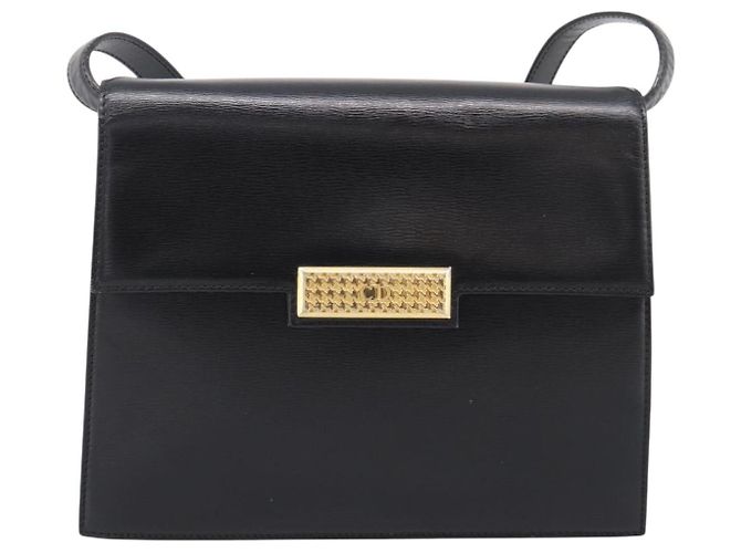 Borsa a tracolla Christian Dior in pelle nera e oro Auth 200949 Nero D'oro - vista 13