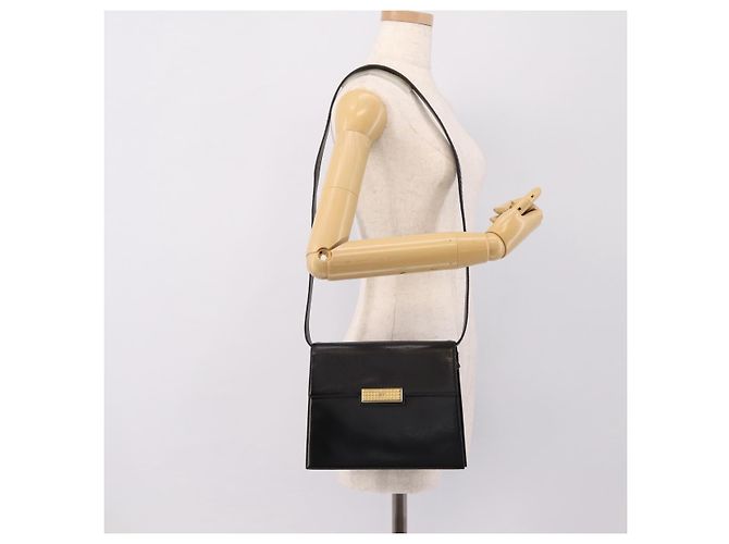 Borsa a tracolla Christian Dior in pelle nera e oro Auth 200949 Nero D'oro - vista 20